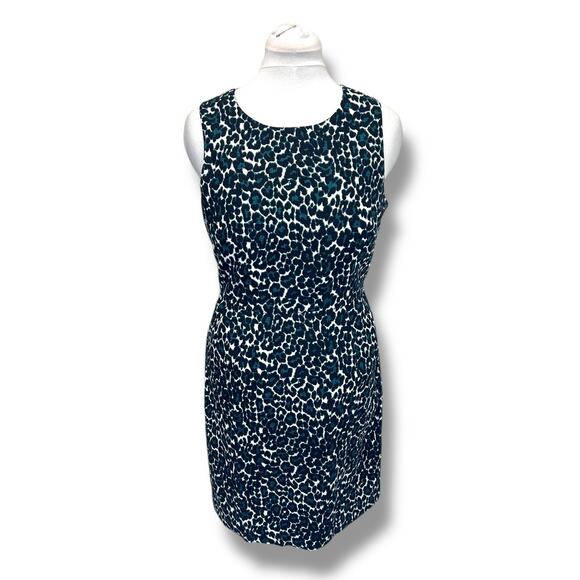 J. Crew Cotton Jacquard Leopard Print Sleeveless Dress Size 8 Womens - Picture 1 of 9